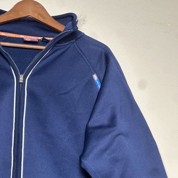 VTG Y2K Lugz Sweater Zip Up Sweater Men Blue XL Gymwear Indie 00s Retro White - Picture 11 of 14